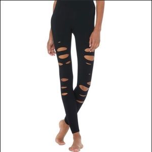 ALO High Waist Ripped Warrior Leggings.